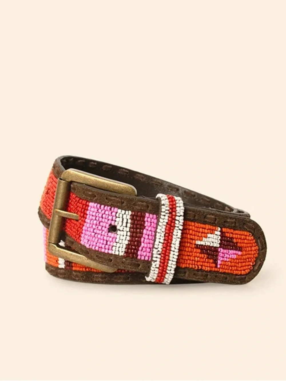 Xirena Brixton Neon Sunset Leather Beaded Belt